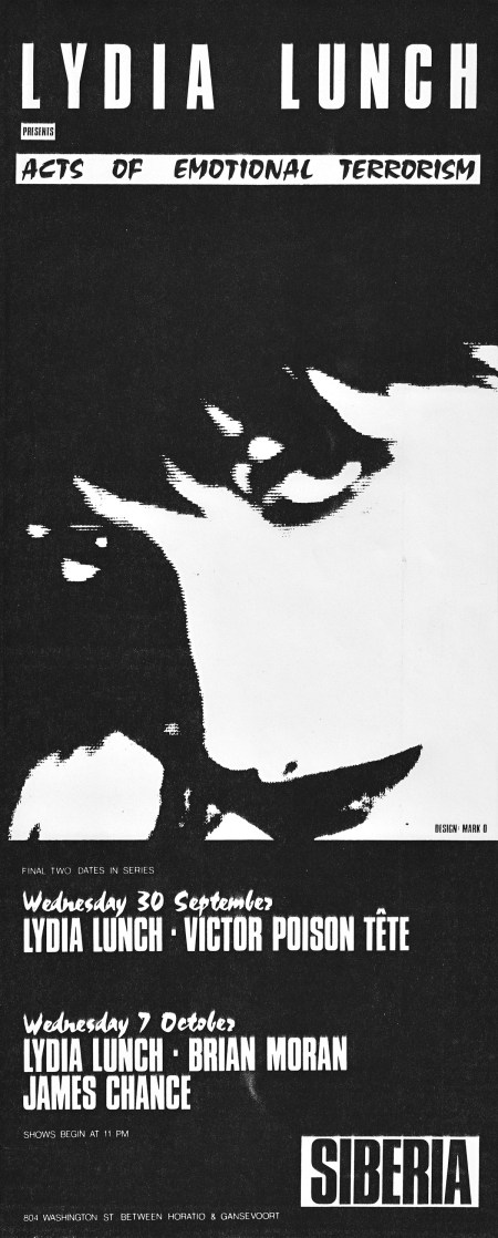 Lydia Lunch, Acts of Emotional Terrorism, Siberia, 1987