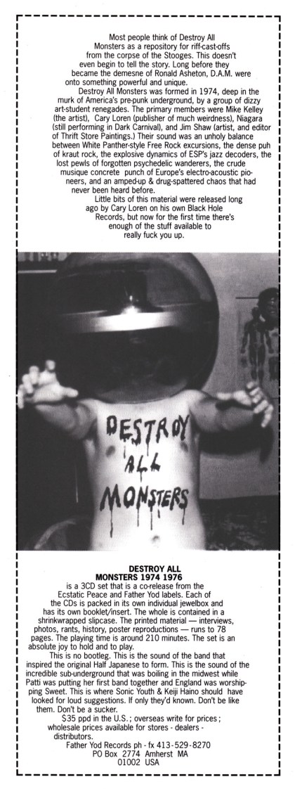 Destroy All Monsters, 1974 - 1976, 1994