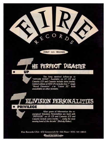 The Perfect Disaster, Television Personalities, 1989